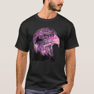 Colourful pink Eagle imprint american bird animal T-Shirt