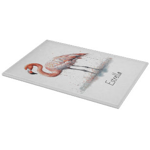 Colourful Pink Flamingo, customizable Cutting Board