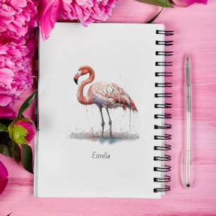 Colourful Pink Flamingo, customizable Planner