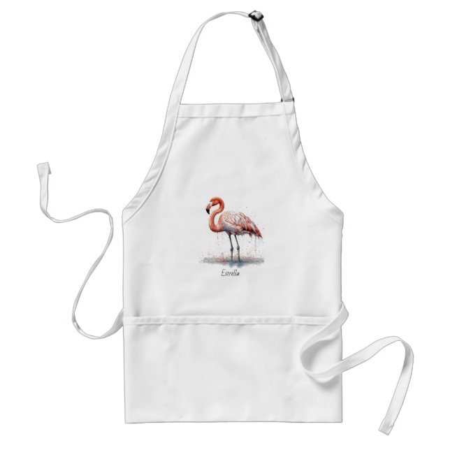 Colourful Pink Flamingo, customizable  Standard Apron (Front)