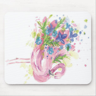 Colourful Pink Flamingo Print Art Lovers Mouse Pad