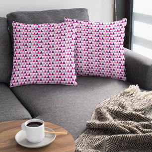 Colourful Pink Lavender Geometric Pattern Throw Pillow