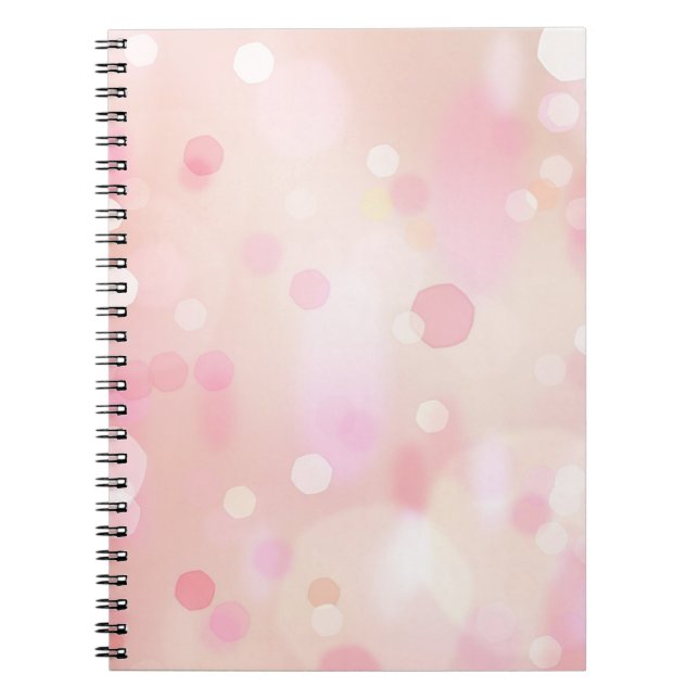 Colourful Pink Pastel Bokeh Notebook (Front)