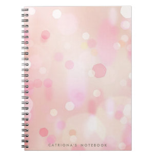 Colourful Pink Pastel Lights Bokeh Custom Notebook