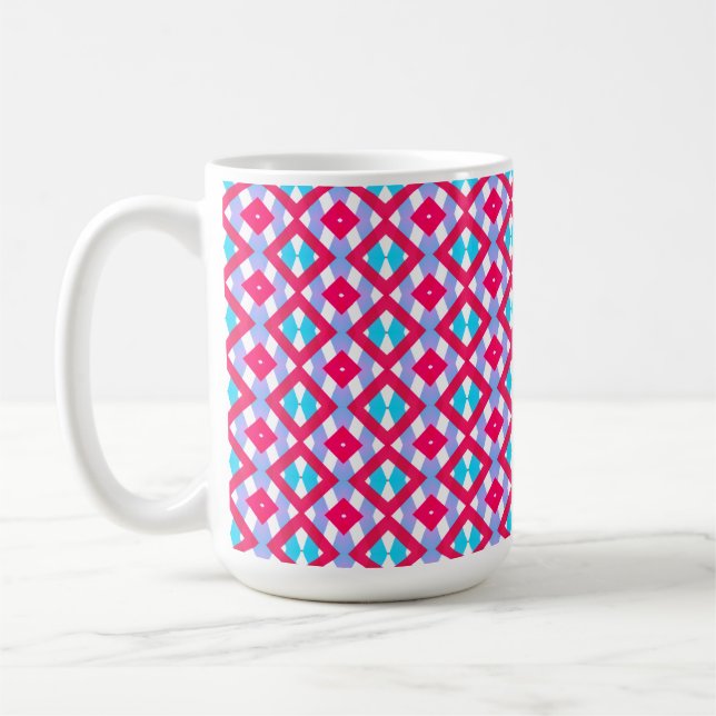 Colourful pink, purple and blue mug (Left)