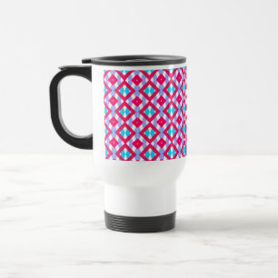 Colourful pink, purple and blue travel mug