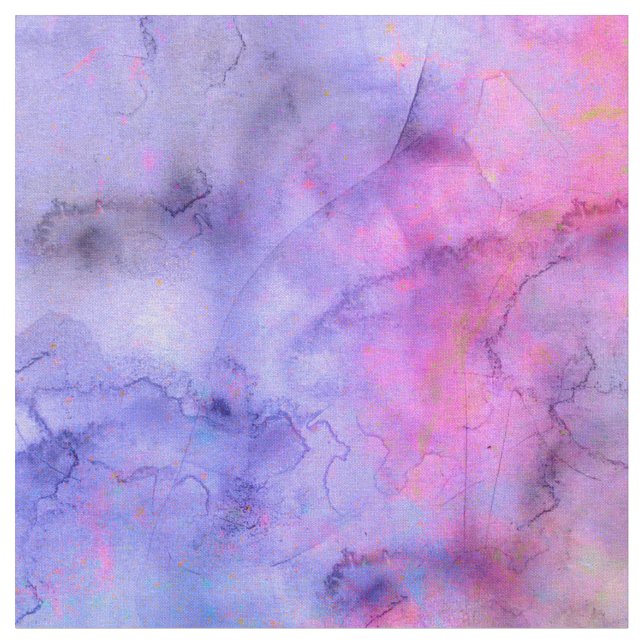Colourful Pink Purple Mixed Watercolor Pattern Fabric (Close Up)