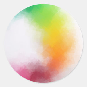 Colourful Pink Red Yellow Blue Abstract Art Blank Classic Round Sticker