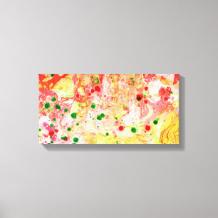 Colourful Pink Red Yellow Green Modern Abstract Canvas Print