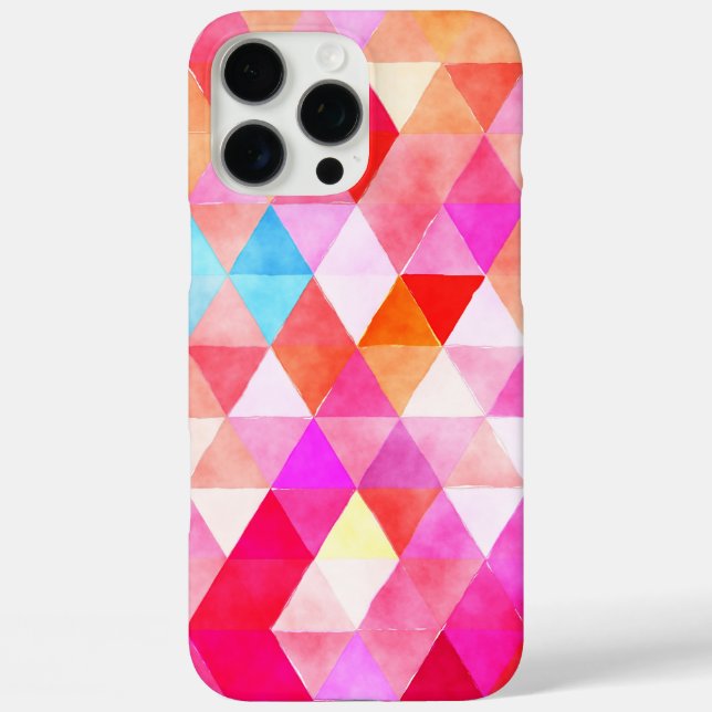 Colourful Pink Watercolor Triangle Pattern Case-Mate iPhone Case (Back)