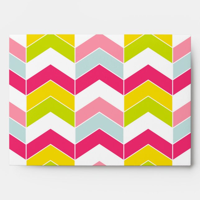 Colourful Pink ZigZag Chevron Pattern Envelopes (Front)