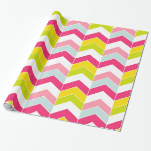 Colourful Pink ZigZag Chevron Pattern Wrapping Paper