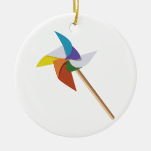 Colourful Pinwheel Ceramic Ornament