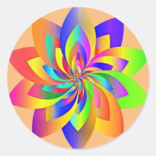 Colourful Pinwheel Design Classic Round Sticker