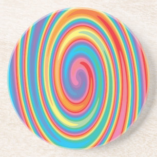 Colourful pinwheel design coaster