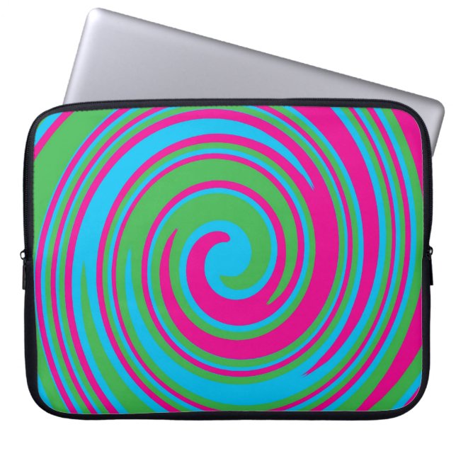 Colourful pinwheel design laptop sleeve (Front)