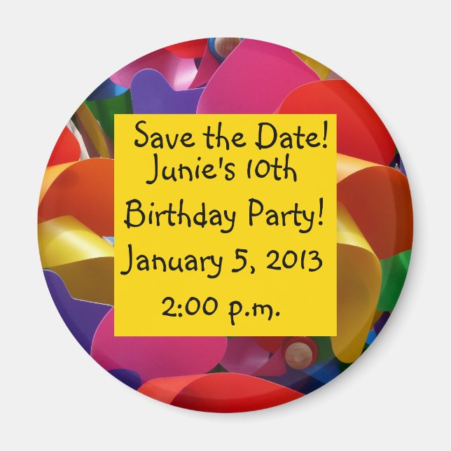 Colourful Pinwheel Magnet (Front)