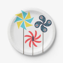 Colourful Pinwheel Paper Plate