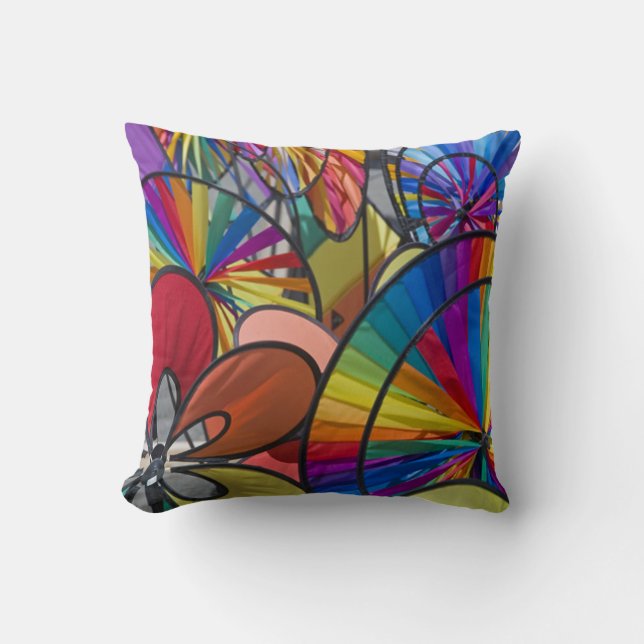 Colourful Pinwheels Pillow (Front)