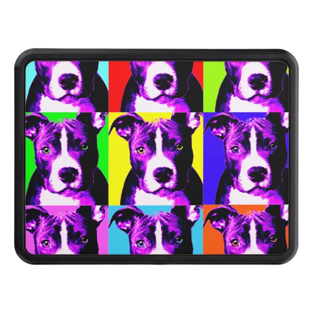 Colourful Pit Bull Trailer Hitch Cover 2" (Front)