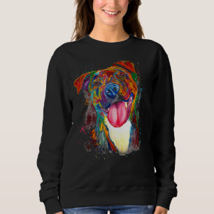 Colourful Pitbull Terrier Dog Lover Dad Mom Boy Gi Sweatshirt