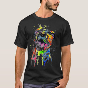 Colourful Pitbull Terrier Dog Lover Dad Mom Boy T-Shirt