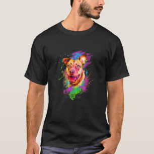 Colourful Pitbull Terrier For Dog Funny Boy Girl T-Shirt