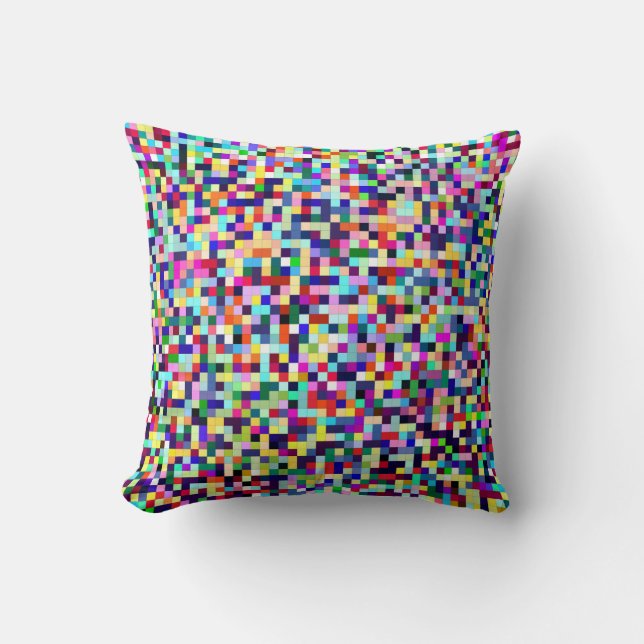 Colourful Pixels Throw Pillow (Front)