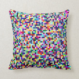Colourful Pixels Throw Pillow