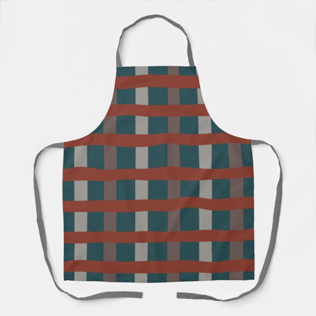 Colourful Plaid Checks for Grilling Baking Cooks Apron (Front)