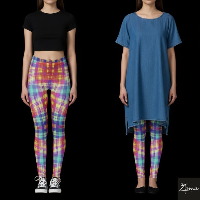 Colourful Plaid Chic Leggings (Creator Uploaded)
