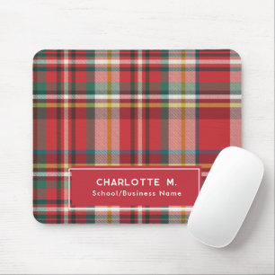 Colourful Plaid Classic Personalized Red Mouse Pad