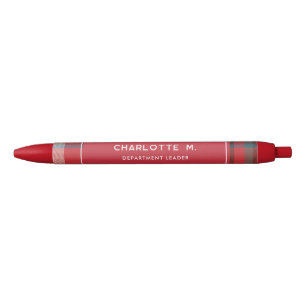 Colourful Plaid Classic Personalized Red Teachers Black Ink Pen