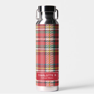 Colourful Plaid Classic Rustic Personalized Water Bottle