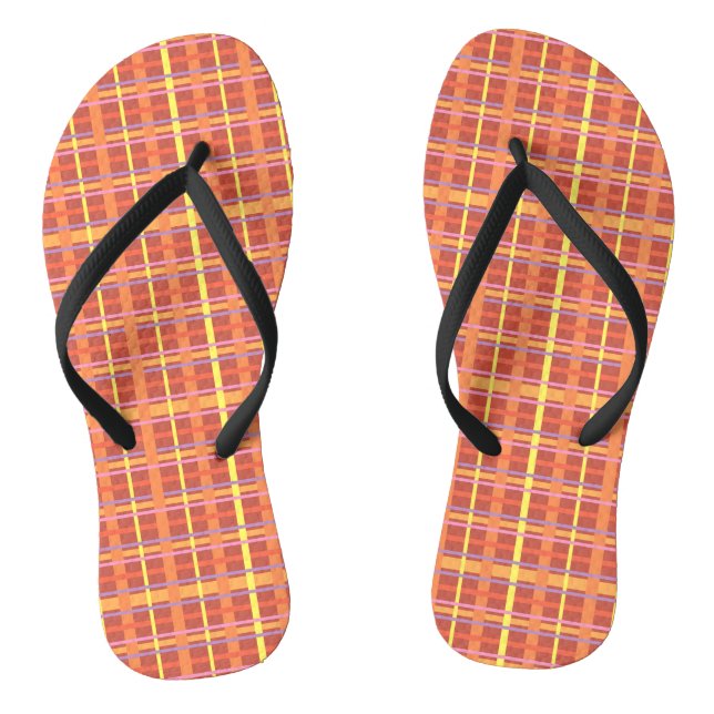 Colourful Plaid Flip Flops (Footbed)