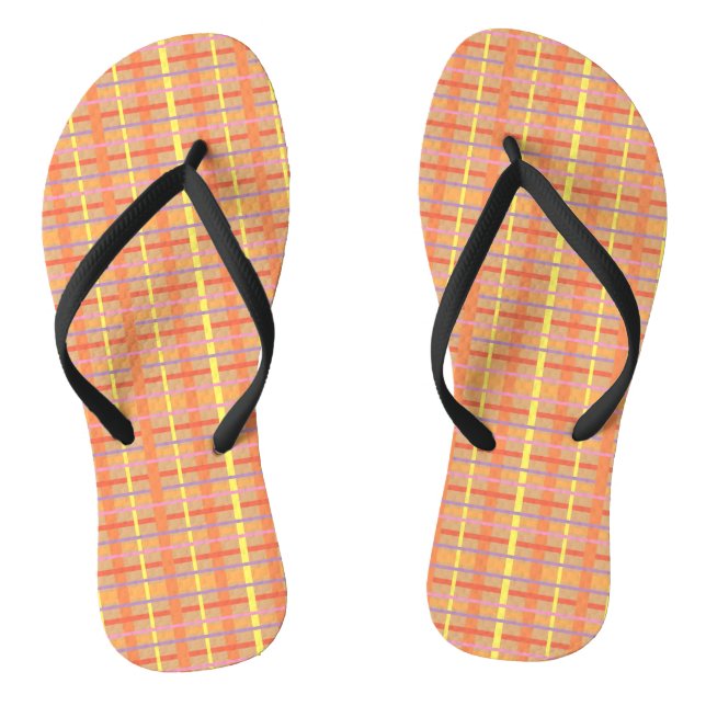 Colourful Plaid Flip Flops (Footbed)