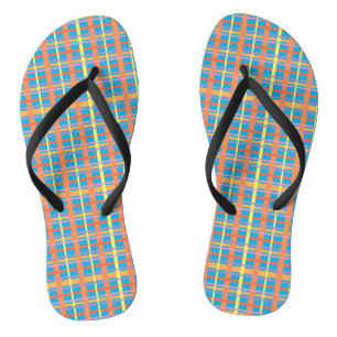 Colourful Plaid Flip Flops