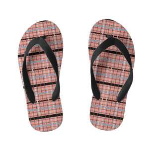 Colourful Plaid Kid's Flip Flops