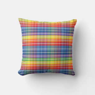 Colourful Plaid Pattern Throw Pillow