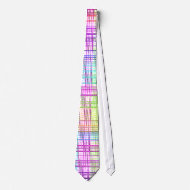 Colourful Plaid Pattern Tie (Front)