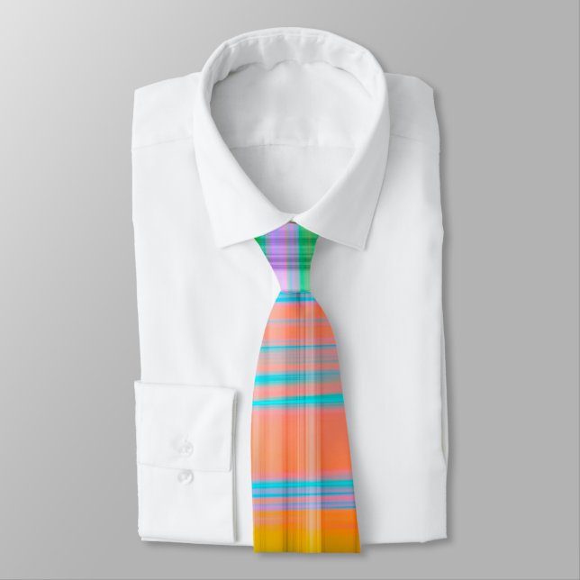 Colourful Plaid Stripe Tie (Tied)