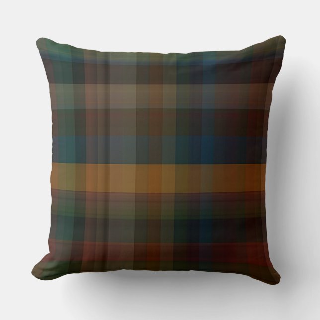 Colourful Plaid Throw Pillow (Front)