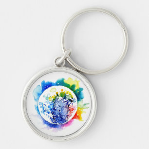 Colourful planet keychain