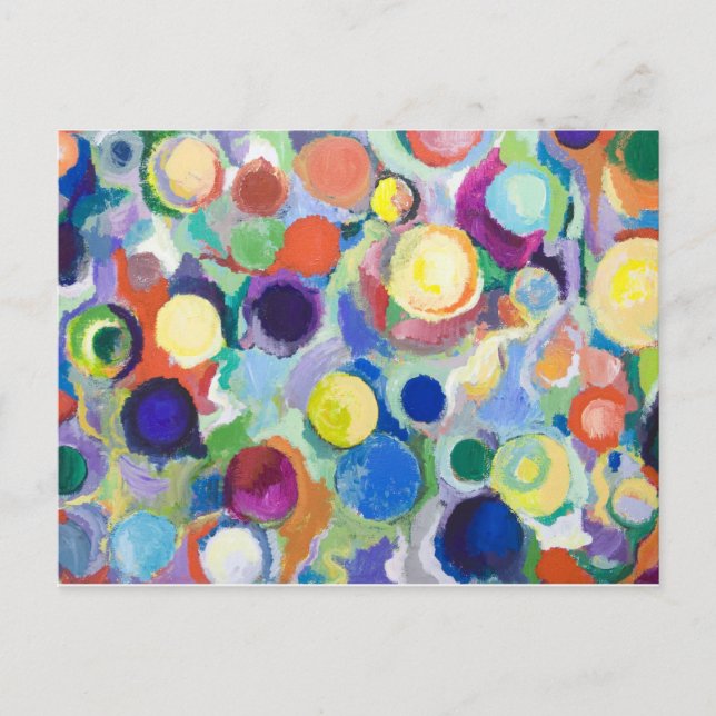 Colourful Planets (abstract expressionism) Postcard (Front)