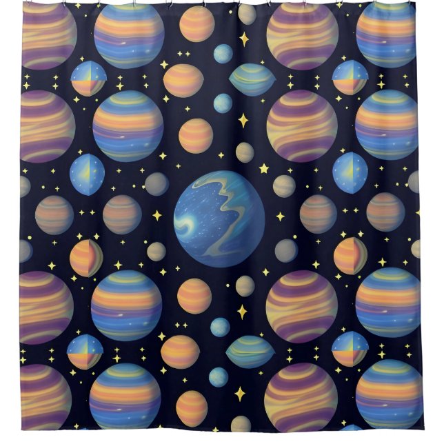 Colourful Planets and Stars in Outer Space (Front)
