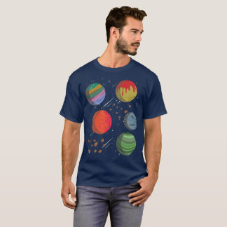 Colourful Planets in Outer Space T-Shirt