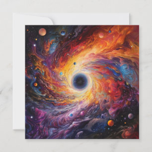 Colourful Planets Space Galaxy Background Card
