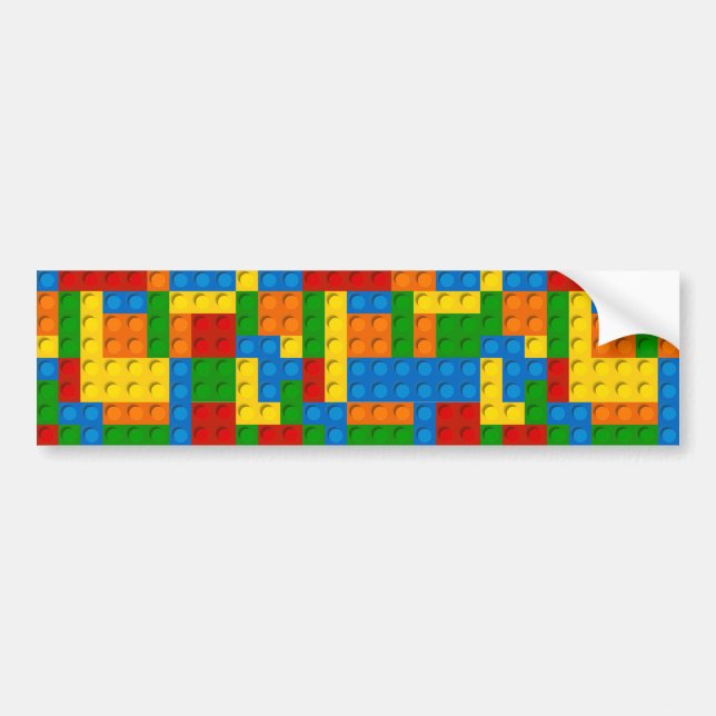 colourful plastic blocks bumper sticker (Front)