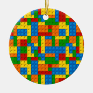 colourful plastic blocks ceramic ornament