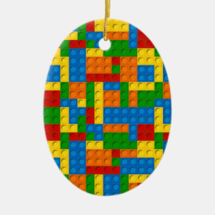colourful plastic blocks ceramic ornament